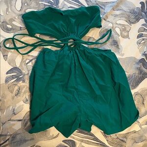 SHEIN Green Cutout Jumpsuit